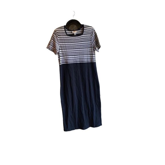 Talbots women’s blue and white striped nautical style midi dress mp - Picture 2 of 4